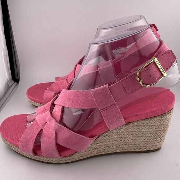 Cole Haan Pink Strappy Wedge Sandals - Picture 5 of 7